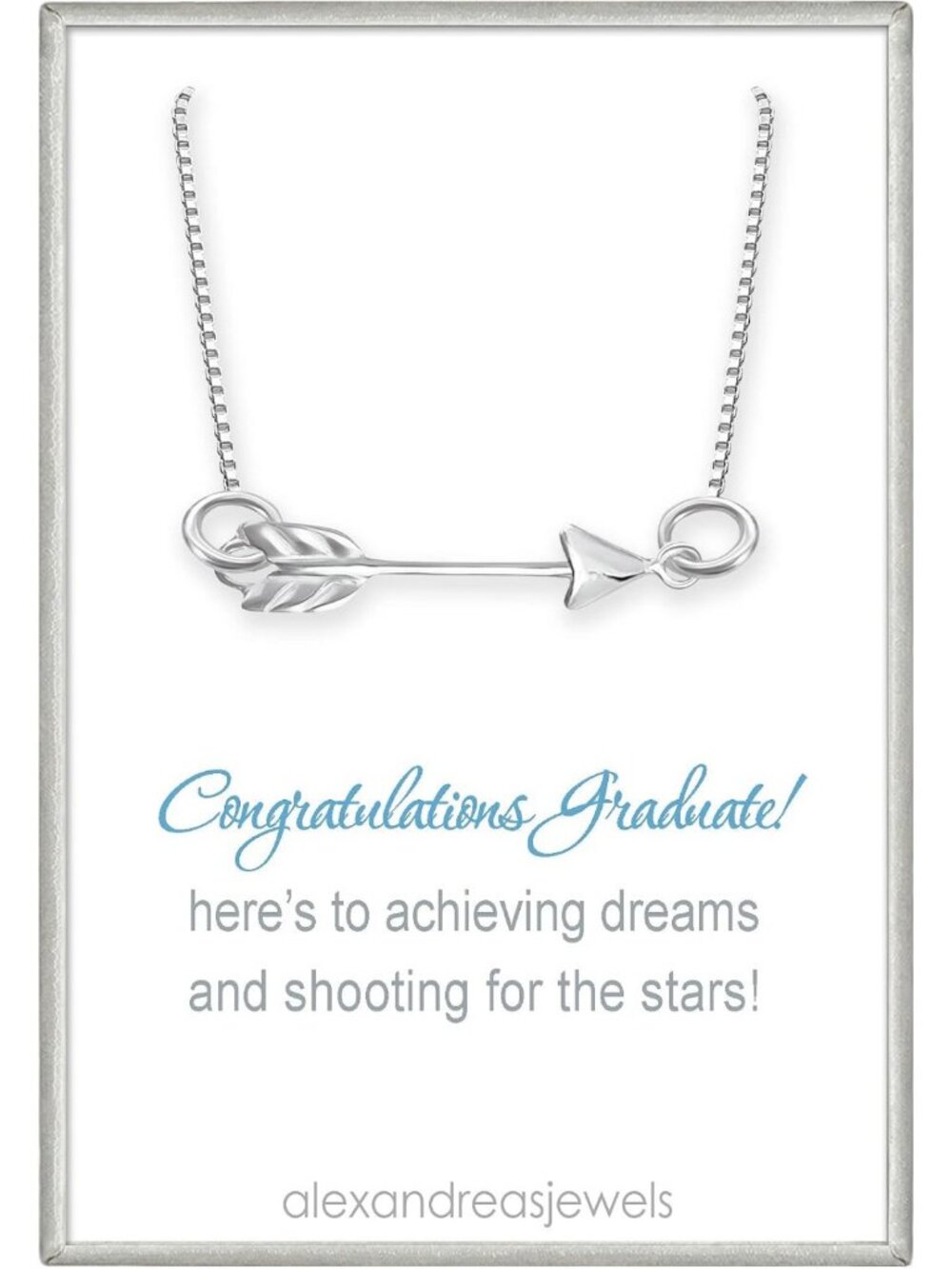 Dainty Sterling Silver Arrow Necklace for Women - Perfect Graduation